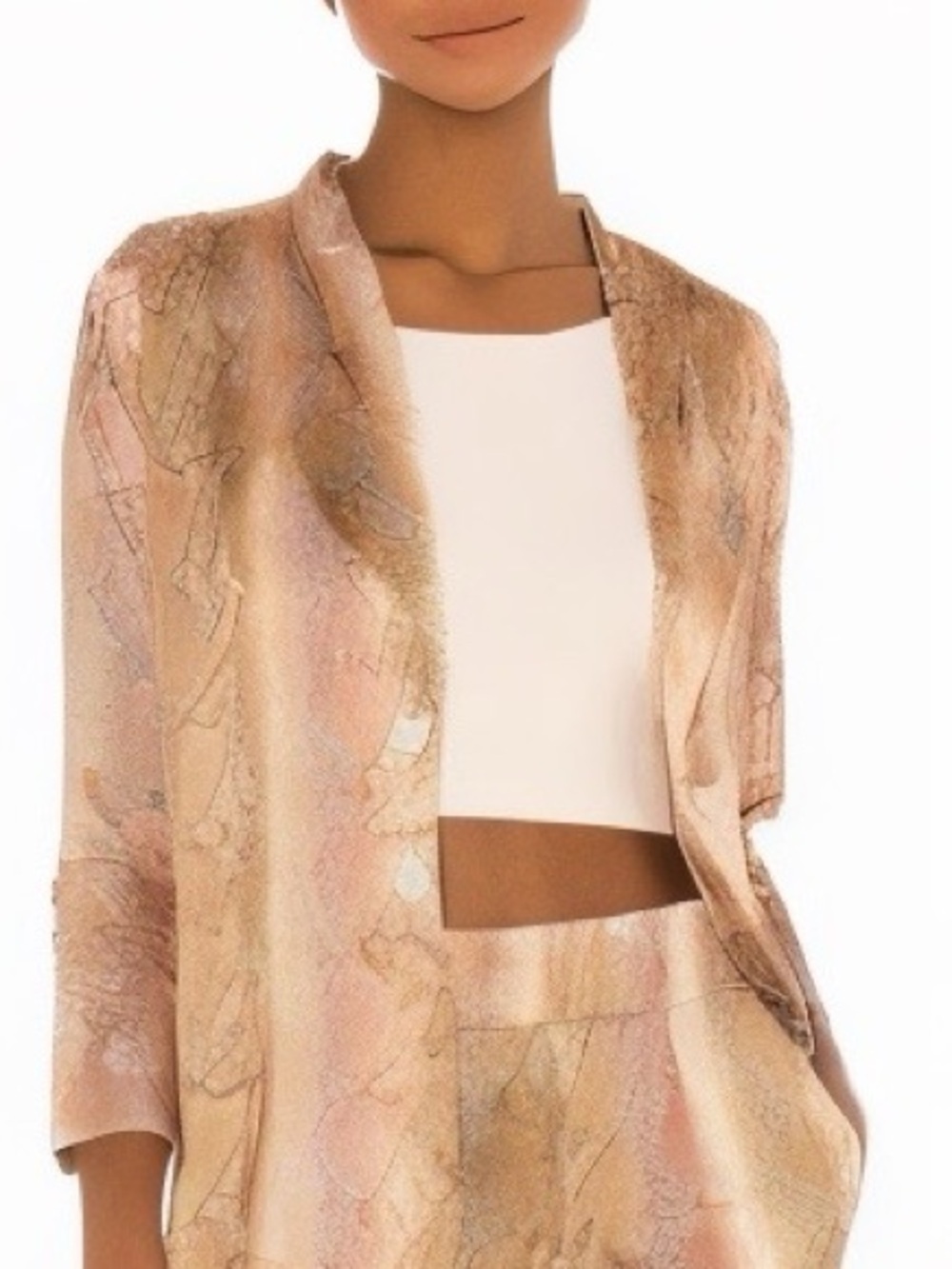 Beach Riot Snake-Print Blazer NWT - Medium Tan Cream